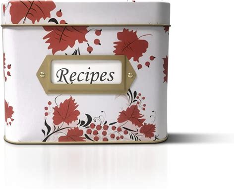 metal cooking box|Amazon.com: Metal Recipe Box.